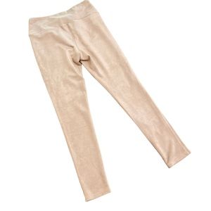 J McLaughlin faux beige suede pull on high waisted pants size large
